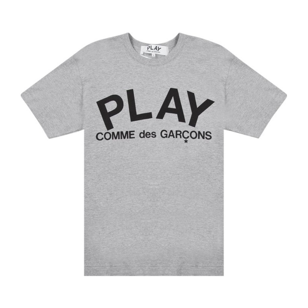 Comme des Garçons PLAY Logo Crewneck Tshirt in Gray